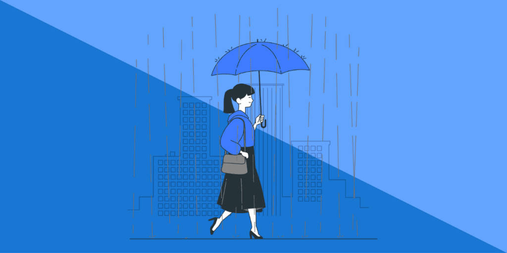 walking in the rain