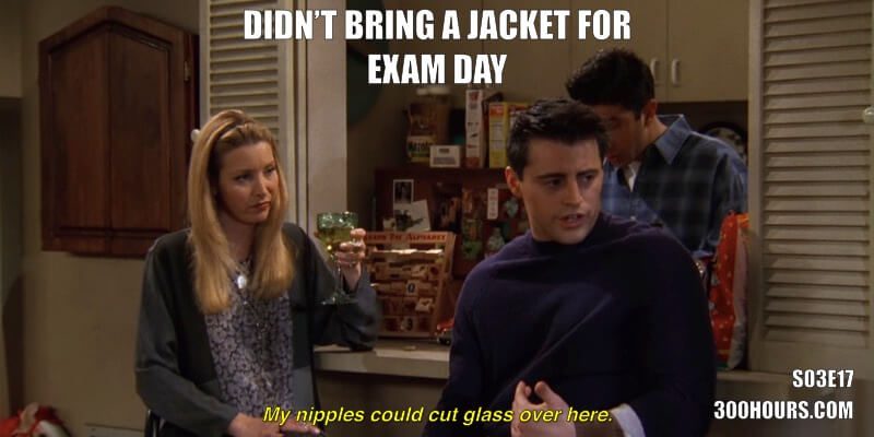 CFA Friends Meme: Bring a jacket to exam day