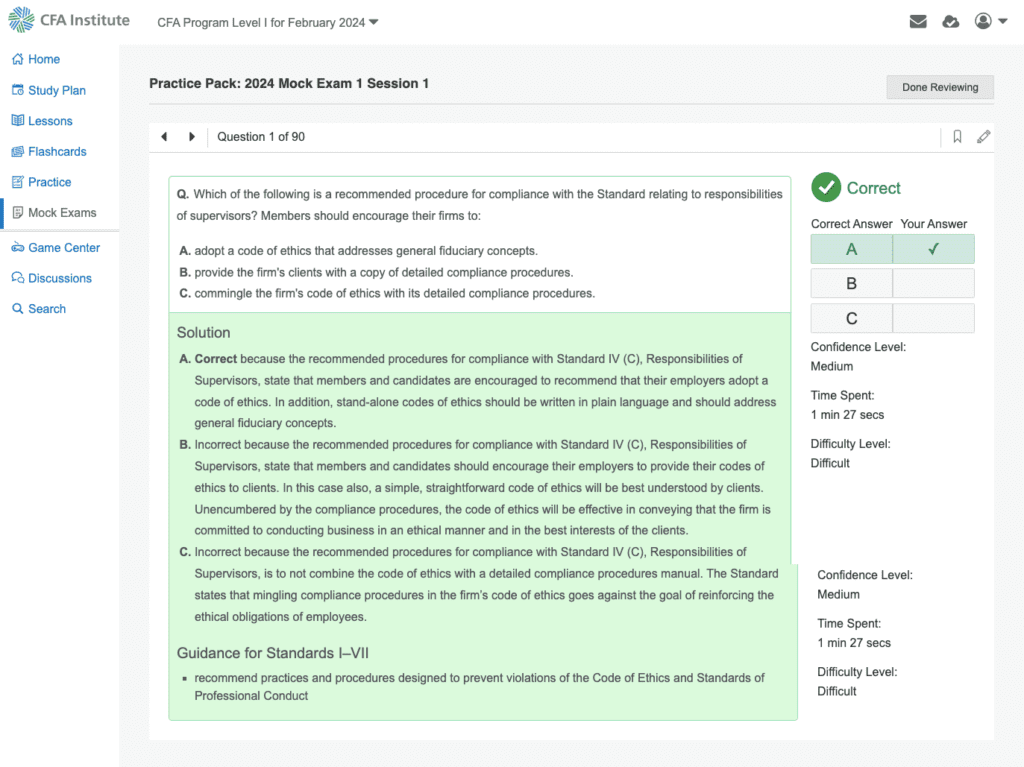 screencapture study cfainstitute org app cfa program level i for february 2024 2023 10 17 20 40 28