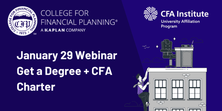 January 29 Webinar: Path To a M.S. in Financial Analysis Degree + CFA Charter